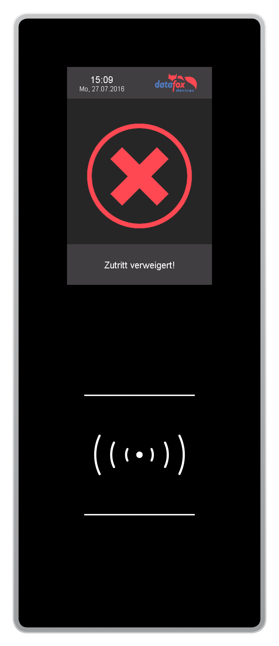 Zutrittsterminal mit Display verweigert
